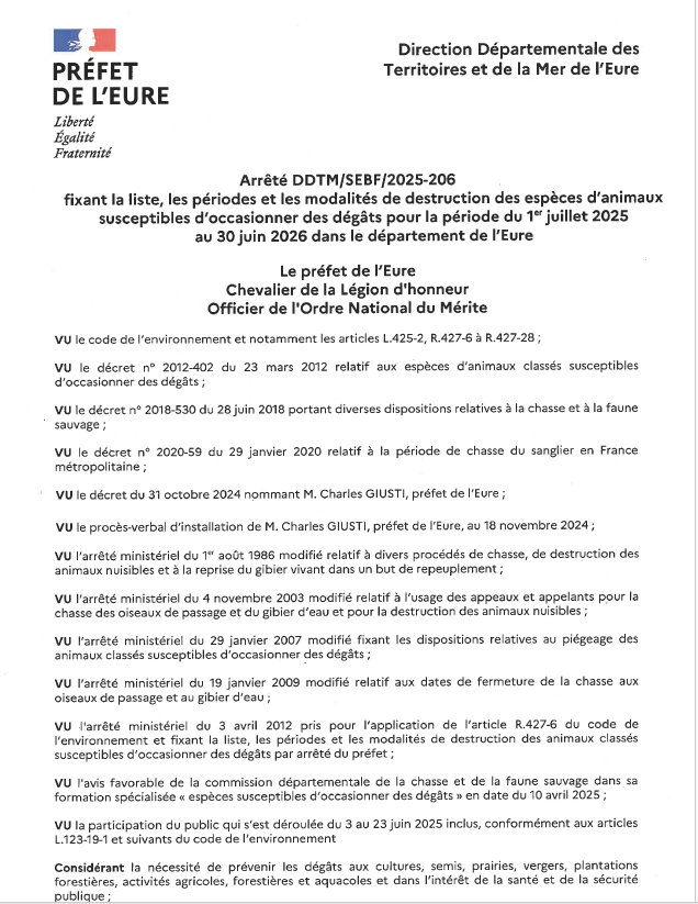 Arrêtés 2025-206 ESOD 2025-2026