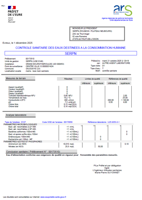 SERPN - Contrôle des eaux